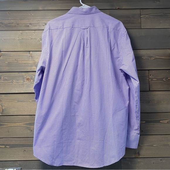 NWT IZOD Natural Stretch 100% cotton Blue Checkered Dress‎ Shirt Size Large - Picture 9 of 9